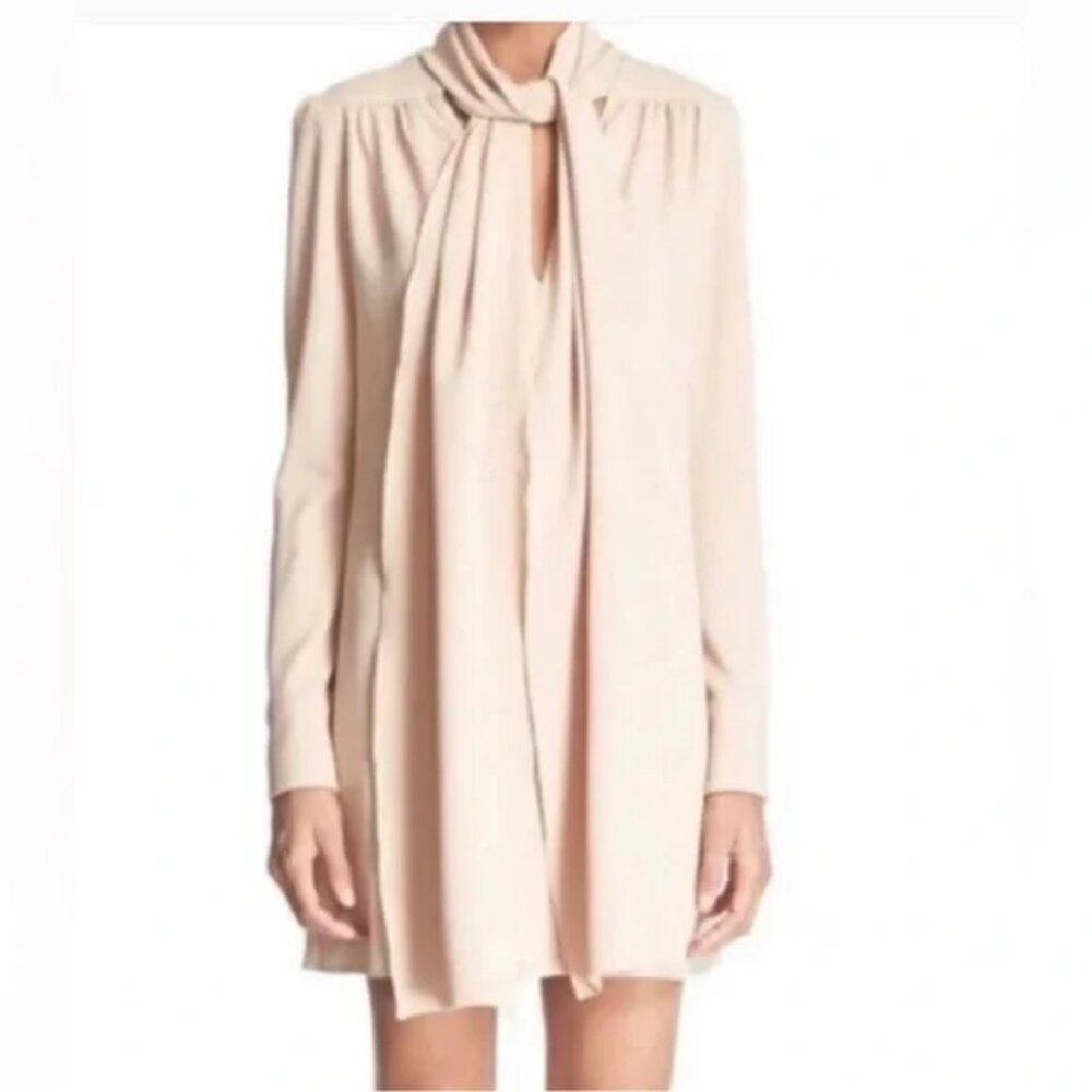 See By Chloe Nude Shift Dress with Scarf Tie | Size 42 US 6 8 | Made in Portugal